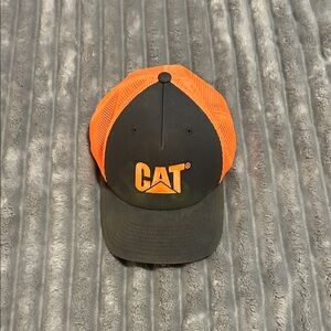 Caterpillar Black and Orange Logo Cap